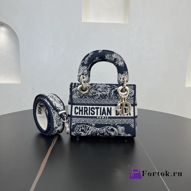 Fortok Dior Lady D-lite Navy Blue 17*15*7cm  - 1