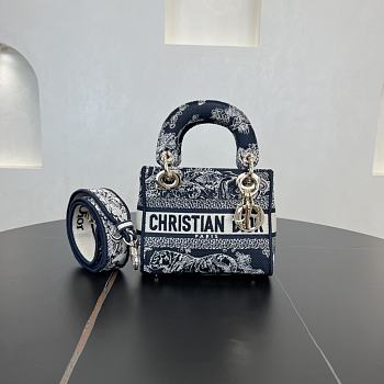 Fortok Dior Lady D-lite Navy Blue 17*15*7cm 