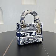 Fortok Dior Lady D-lite Navy Blue White 17*15*7cm - 5