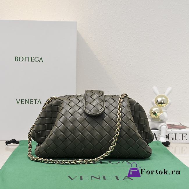 Fortok Bottega Veneta Lauren 1980 Dark Moss Green 31.5*16.5*11cm - 1