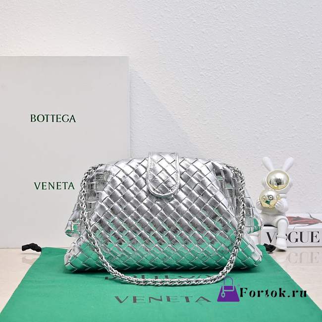 Fortok Bottega Veneta Lauren 1980 Silver  31.5*16.5*11cm - 1
