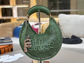 Fortok Chloe Summer Banana Hobo Bag Green 36*21.5 cm