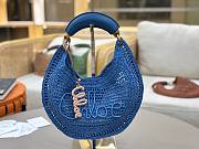 Fortok Chloe Summer Banana Hobo Bag Blue 36*21.5 cm - 1