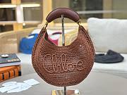 Fortok Chloe Summer Banana Hobo Bag Dark Brown 36*21.5 cm - 1