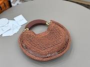 Fortok Chloe Summer Banana Hobo Bag Dark Brown 36*21.5 cm - 3
