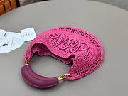 Fortok Chloe Summer Banana Hobo Bag Pink 36*21.5 cm - 2