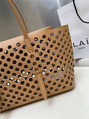 Fortok Alaïa Neo Mina 32 Perforated Calfskin Tote Brown 32x19x16cm - 5