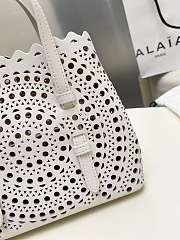 Fortok Mina 25 vienne circulaire white leather tote bag 20 x 17 x 10 cm - 3