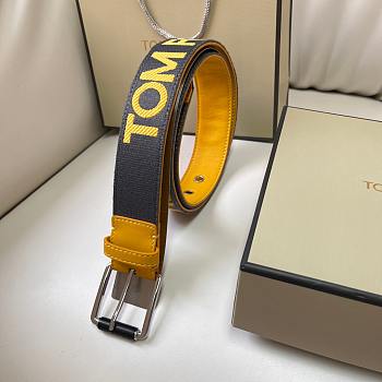 Fortok Tom Ford Reversible Belt Yellow Black 4cm 