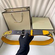 Fortok Tom Ford Reversible Belt Yellow Black 4cm  - 5