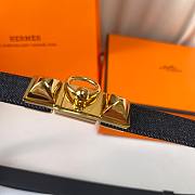 Fortok Hermes Belt Gold Hardware 1.8 cm Black - 5
