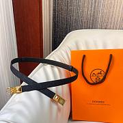 Fortok Hermes Belt Gold Hardware 1.8 cm Black - 6