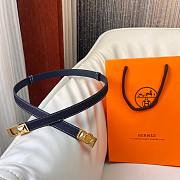 Fortok Hermes Belt Gold Hardware 1.8 cm Navy Blue - 1