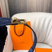 Fortok Hermes Belt Gold Hardware 1.8 cm Navy Blue - 4