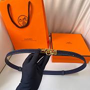 Fortok Hermes Belt Gold Hardware 1.8 cm Navy Blue - 6