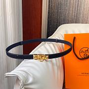 Fortok Hermes Belt Gold Hardware 1.8 cm Navy Blue - 5