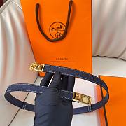 Fortok Hermes Belt Gold Hardware 1.8 cm Navy Blue - 3