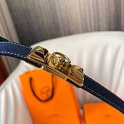 Fortok Hermes Belt Gold Hardware 1.8 cm Navy Blue - 2