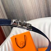 Fortok Hermes Belt Silver Hardware 1.8 cm Navy Blue - 4