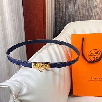 Fortok Hermes Belt Gold Hardware 1.8 cm Navy Blue 02