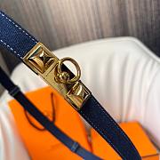Fortok Hermes Belt Gold Hardware 1.8 cm Navy Blue 02 - 6