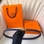 Fortok Hermes Belt Gold Hardware 1.8 cm Navy Blue 02 - 3