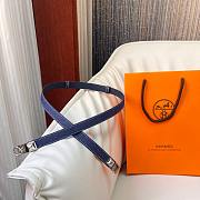 Fortok Hermes Belt Silver Hardware 1.8 cm Navy Blue 02 - 3