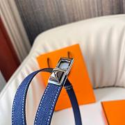 Fortok Hermes Belt Silver Hardware 1.8 cm Navy Blue 02 - 2