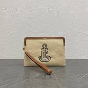 Fortok Celine SMALL POUCH WITH STRAP IN TEXTILE WITH ANCHOR EMBROIDERY AND CALFSKIN 24x17x2cm - 1