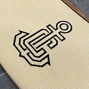 Fortok Celine SMALL POUCH WITH STRAP IN TEXTILE WITH ANCHOR EMBROIDERY AND CALFSKIN 24x17x2cm - 2