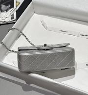 Fortok Chanel Flap Bag Handle Silver 20x9x13cm - 4