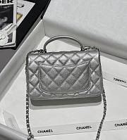 Fortok Chanel Flap Bag Handle Silver 20x9x13cm - 3