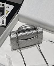 Fortok Chanel Flap Bag Handle Silver 20x9x13cm - 2