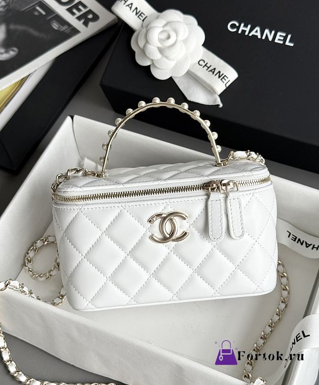 Fortok Chanel 24S Vanity Handle White 9.5x17x7.8cm - 1