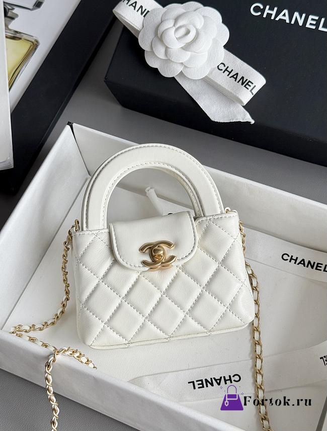 Fortok Chanel Kelly White Mini 8.3x12.5x4cm - 1