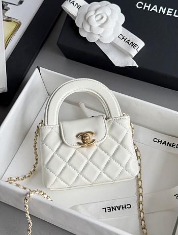 Fortok Chanel Kelly White Mini 8.3x12.5x4cm