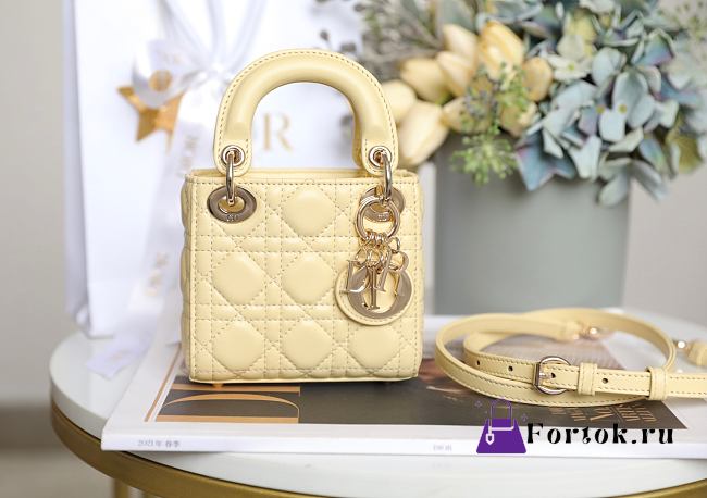 Fortok Dior Mini Lady Yellow 12 x 10 x 5 cm - 1