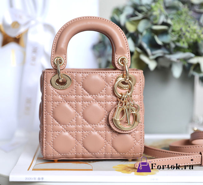 Fortok Dior Mini Lady Pink 12 x 10 x 5 cm - 1