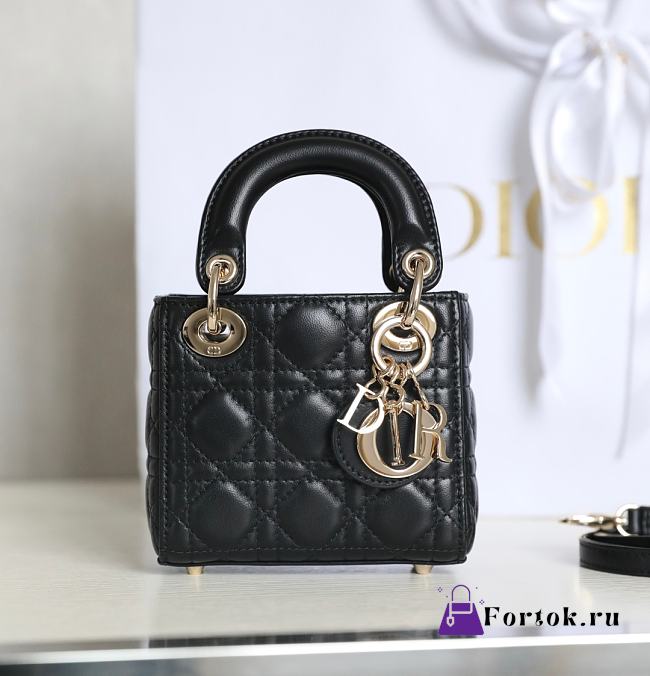 Fortok Dior Mini Lady Black 12 x 10 x 5 cm - 1