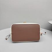 Fortok Loro Piana Bobbin Bucket bag Cotton & Linen Natural/Caramel Sugar/Sun Gold 21x13x35cm  - 6