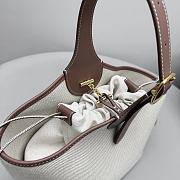 Fortok Loro Piana Bobbin Bucket bag Cotton & Linen Natural/Caramel Sugar/Sun Gold 21x13x35cm  - 2