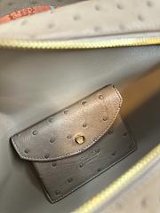 Fortok Loro Piana Extra Pocket L27 Chocolate Ostrich Leather 27 x 10 x 16 cm - 2
