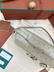Fortok Loro Piana Extra Pocket L27 Light Moss Ostrich Leather 27 x 10 x 16 cm - 6