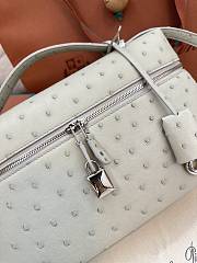 Fortok Loro Piana Extra Pocket L27 Light Moss Ostrich Leather 27 x 10 x 16 cm - 4