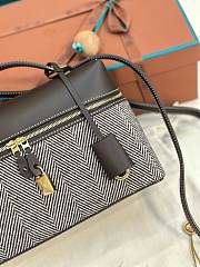 Fortok Loro Piana Extra Pocket L27 Brown Canvas 27 x 10 x 16 cm  - 4