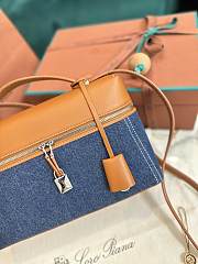 Fortok Loro Piana Extra Pocket L27 Blue Canvas 27 x 10 x 16 cm  - 5
