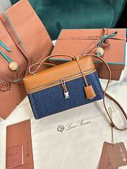Fortok Loro Piana Extra Pocket L27 Blue Canvas 27 x 10 x 16 cm  - 3