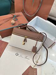 Fortok Loro Piana Extra Pocket L27 Beige Canvas 27 x 10 x 16 cm  - 6