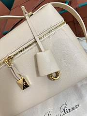 Fortok Loro Piana Extra Pocket L27 Beige With Gold Hardware 27 x 10 x 16 cm  - 5
