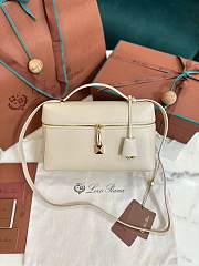 Fortok Loro Piana Extra Pocket L27 Beige With Gold Hardware 27 x 10 x 16 cm  - 3